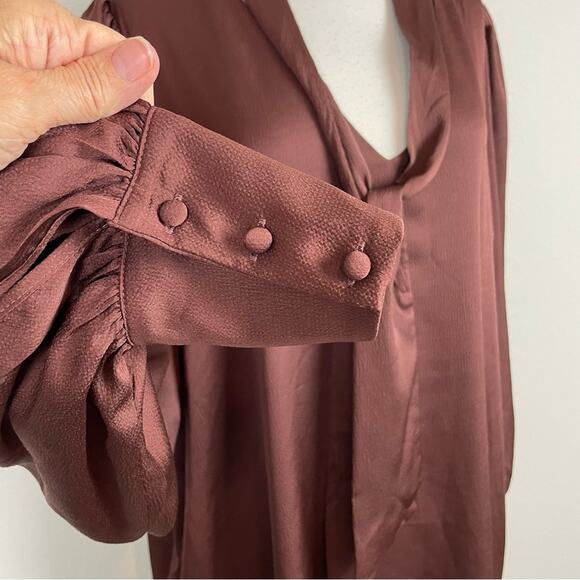 City Chic Brown Long Sleeve Mara Shift NWT Dress Mocha Large - Picture 4 of 10